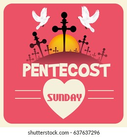 Vector illustration of a Banner for Pentecost Sunday.