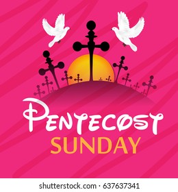 Vector illustration of a Banner for Pentecost Sunday.