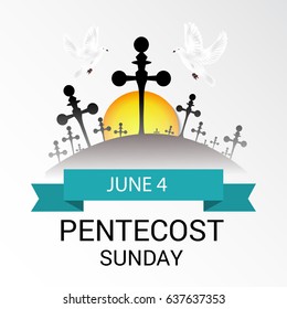 Vector illustration of a Banner for Pentecost Sunday.