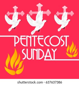 Vector illustration of a Banner for Pentecost Sunday.