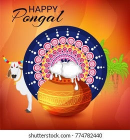 Vector illustration of a Banner for Pongal Celebration.