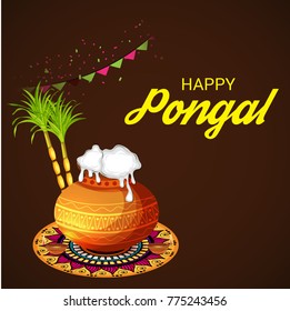 Vector illustration of a Banner for Pongal Celebration.