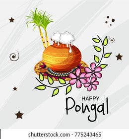 Vector illustration of a Banner for Pongal Celebration.