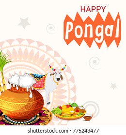 Vector illustration of a Banner for Pongal Celebration.