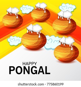 Vector illustration of a Banner for Pongal Celebration.
