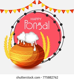 Vector illustration of a Banner for Pongal Celebration.