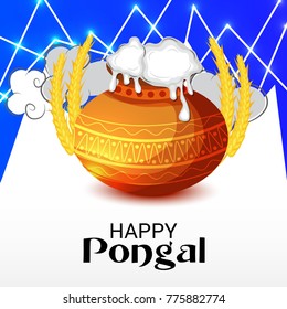 Vector illustration of a Banner for Pongal Celebration.