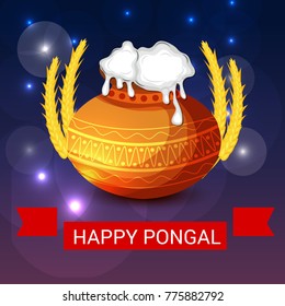 Vector illustration of a Banner for Pongal Celebration.