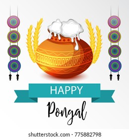 Vector illustration of a Banner for Pongal Celebration.