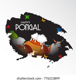 Vector illustration of a Banner for Pongal Celebration.