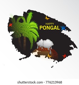 Vector illustration of a Banner for Pongal Celebration.