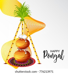 Vector illustration of a Banner for Pongal Celebration.