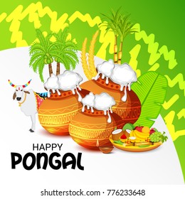 Vector illustration of a Banner for Pongal Celebration.