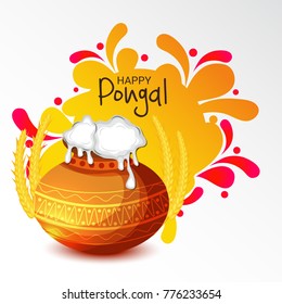Vector illustration of a Banner for Pongal Celebration.
