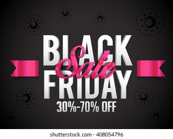 Vector illustration banner or poster of black friday sale background.