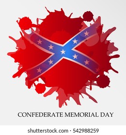 Vector illustration of a Banner or Poster for Confederate Memorial Day.