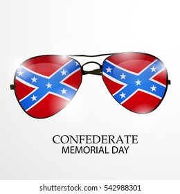 Vector illustration of a Banner or Poster for Confederate Memorial Day.