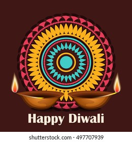 Vector illustration of a banner or poster for festival of diwali celebration background.