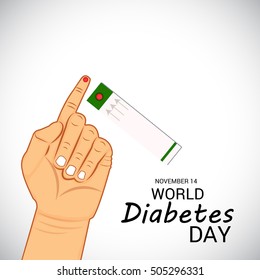 Vector illustration of a Banner or Poster For fight against diabetes with Glucose meter and Blood drop.