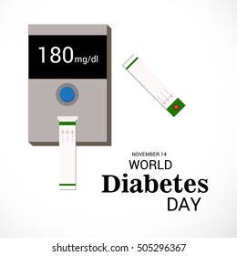 Vector illustration of a Banner or Poster For fight against diabetes with Glucose meter.