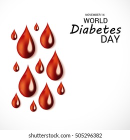 Vector illustration of a Banner or Poster For fight against diabetes with Blood drop.