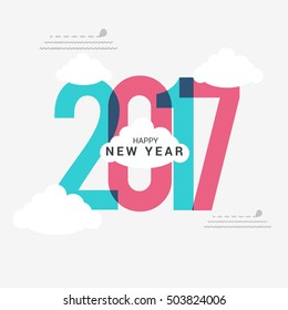 Vector illustration of a Banner or Poster for Happy New Year 2017.