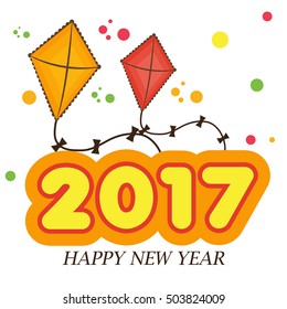 Vector illustration of a Banner or Poster for Happy New Year 2017.