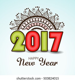 Vector illustration of a Banner or Poster for Happy New Year 2017.