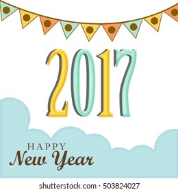 Vector illustration of a Banner or Poster for Happy New Year 2017.