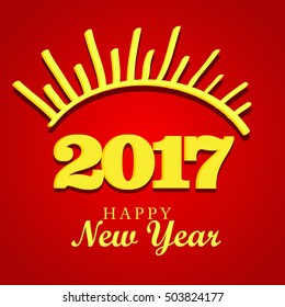 Vector illustration of a Banner or Poster for Happy New Year 2017.