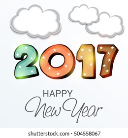 Vector illustration of a Banner or Poster for Happy New Year 2017.