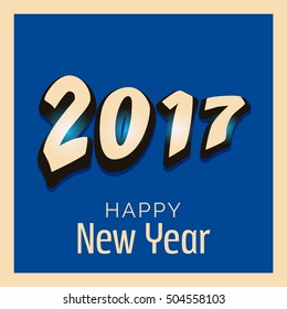 Vector illustration of a Banner or Poster for Happy New Year 2017.