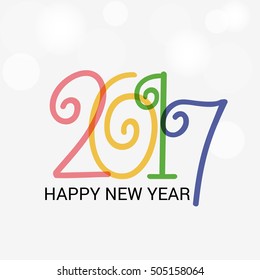 Vector illustration of a Banner or Poster for Happy New Year 2017.