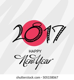 Vector illustration of a Banner or Poster for Happy New Year 2017.