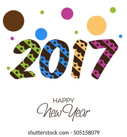 Vector illustration of a Banner or Poster for Happy New Year 2017.