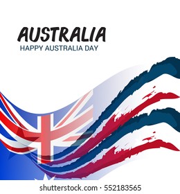 Vector illustration of a Banner or Poster for Happy Australia Day.