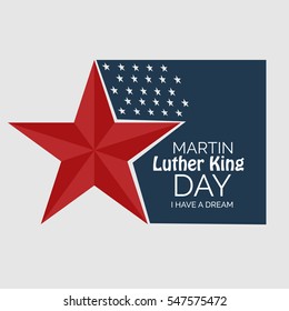 Vector illustration of a Banner or Poster for Martin Luther King Day.