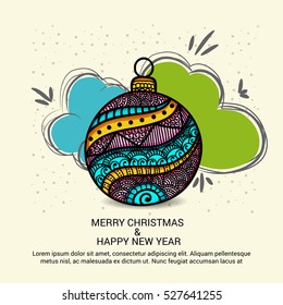Vector illustration of a Banner or Poster For Merry Christmas.