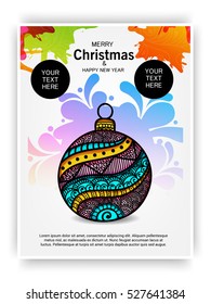 Vector illustration of a Banner or Poster For Merry Christmas.