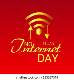 Vector illustration of a Banner or Poster for No Internet Day.