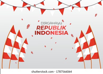 vector illustration of banner or poster template of Indonesian Independence day festival.