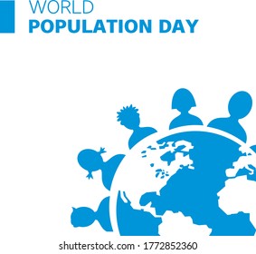 Cartel o afiche de ilustración vectorial del Día Mundial de la Población.