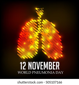 Vector illustration of a Banner or Poster for World Pneumonia Day.