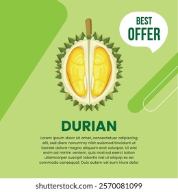 Vector Illustration Of Banner Promotion For Durian