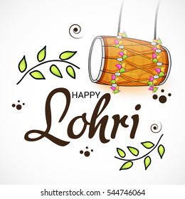 Vector illustration of a Banner For Punjabi Festival Happy Lohri celebration.