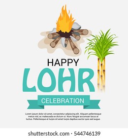 Vector illustration of a Banner For Punjabi Festival Happy Lohri celebration.