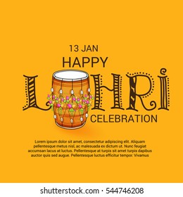 Vector illustration of a Banner For Punjabi Festival Happy Lohri celebration.