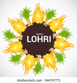 Vector illustration of a Banner For Punjabi Festival Happy Lohri celebration.
