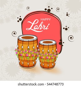 Vector illustration of a Banner For Punjabi Festival Happy Lohri celebration.