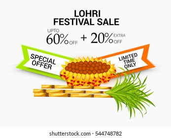 Vector illustration of a Banner For Punjabi Festival Happy Lohri celebration.